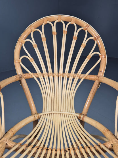 Vintage Cane Armchair 1970s Retro EB9687 VBER - UKDK FURNITURE