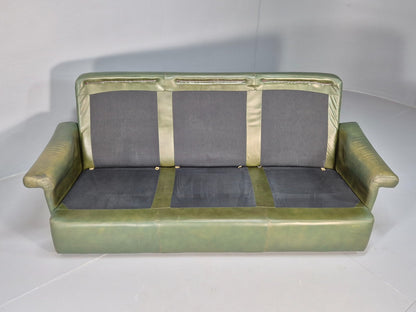 Vintage Green Leather Sofa 1970s Harrods Retro MCM EB9475 M3SS - UKDK FURNITURE