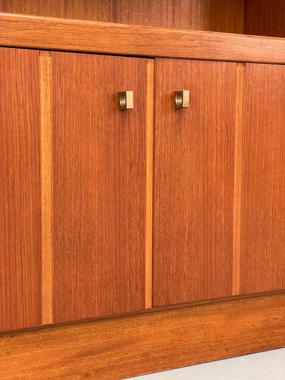 Vintage Teak Shelving Unit Cocktail Cabinet Glazed Retro 1970s EB10011 MWOO - UKDK FURNITURE