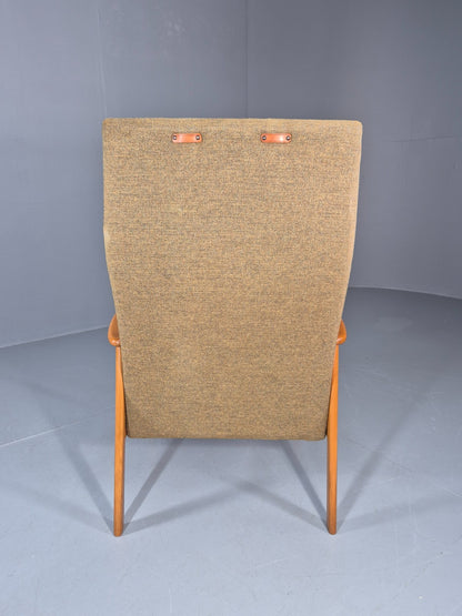 Vintage Lounge Chair Danish Mid Century Retro Beech Frame 1960s EB11294 MNOR8