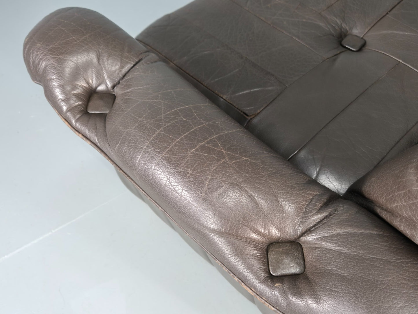 Vintage 2 Seater Sofa Danish Brown Leather Mid Century Retro 1970s EB11929a M2SS20