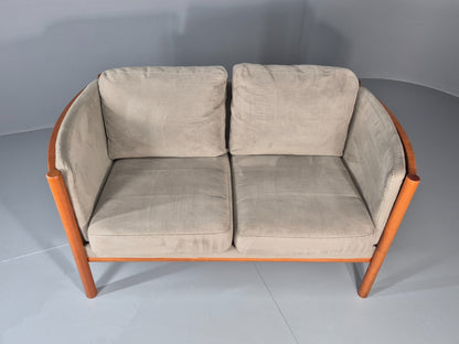 Vintage 2 Seat Settee Mid Century Danish Design Beech Wood Frame EB10508 M2SS5