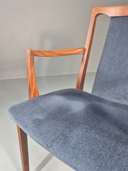 Vintage G plan Carver Chair 1980s Retro Teak Blue Velour EB11526 MDIN15