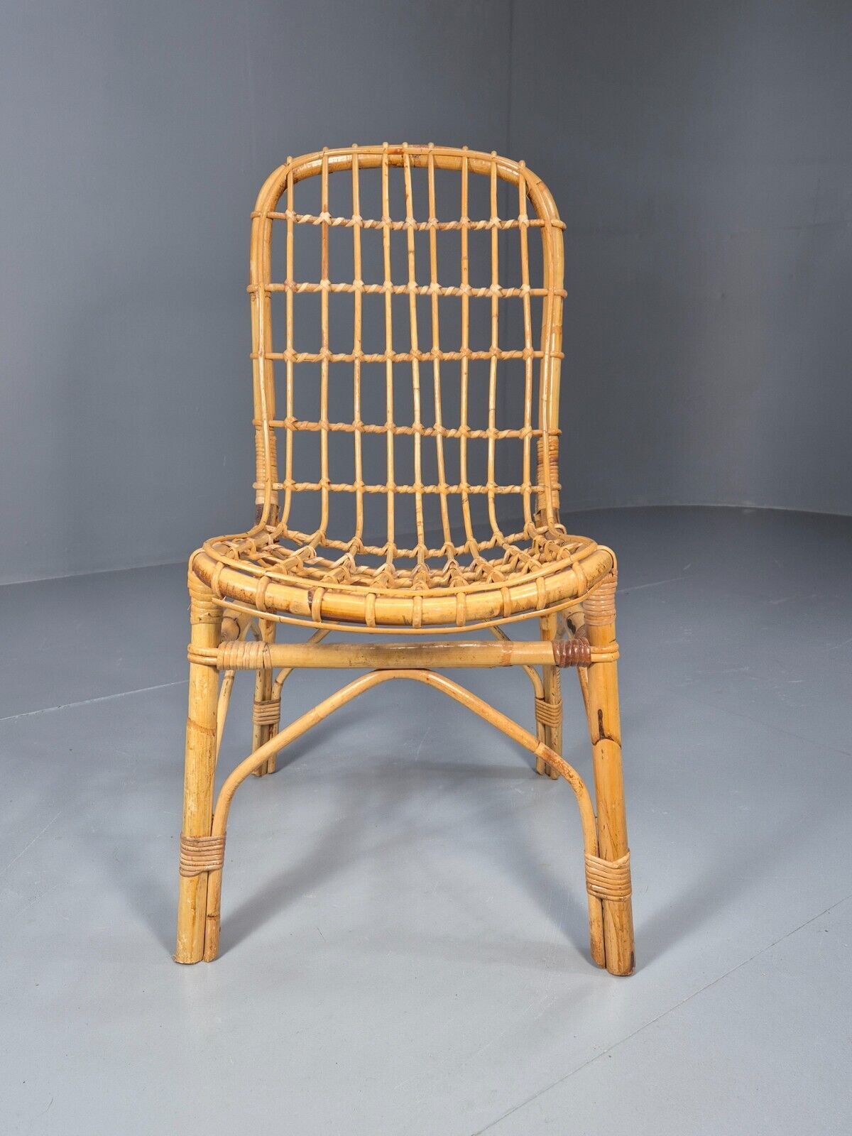 Vintage Cane Occasional Chair Retro Seating Dining Chair EB8871 VDIN - UKDK FURNITURE