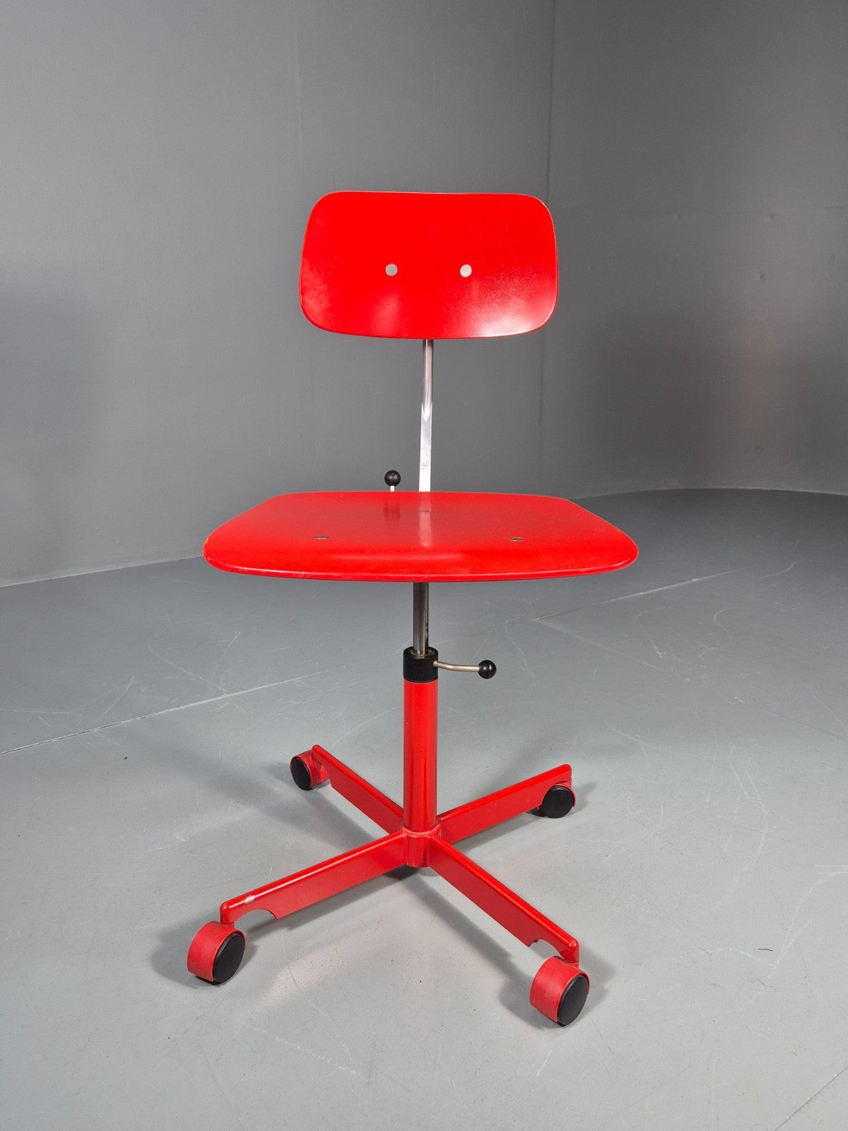 1960s Kevi Task Desk Chair Jorgen Rasmussen MCM Danish Retro Red EB10808 MSWI1