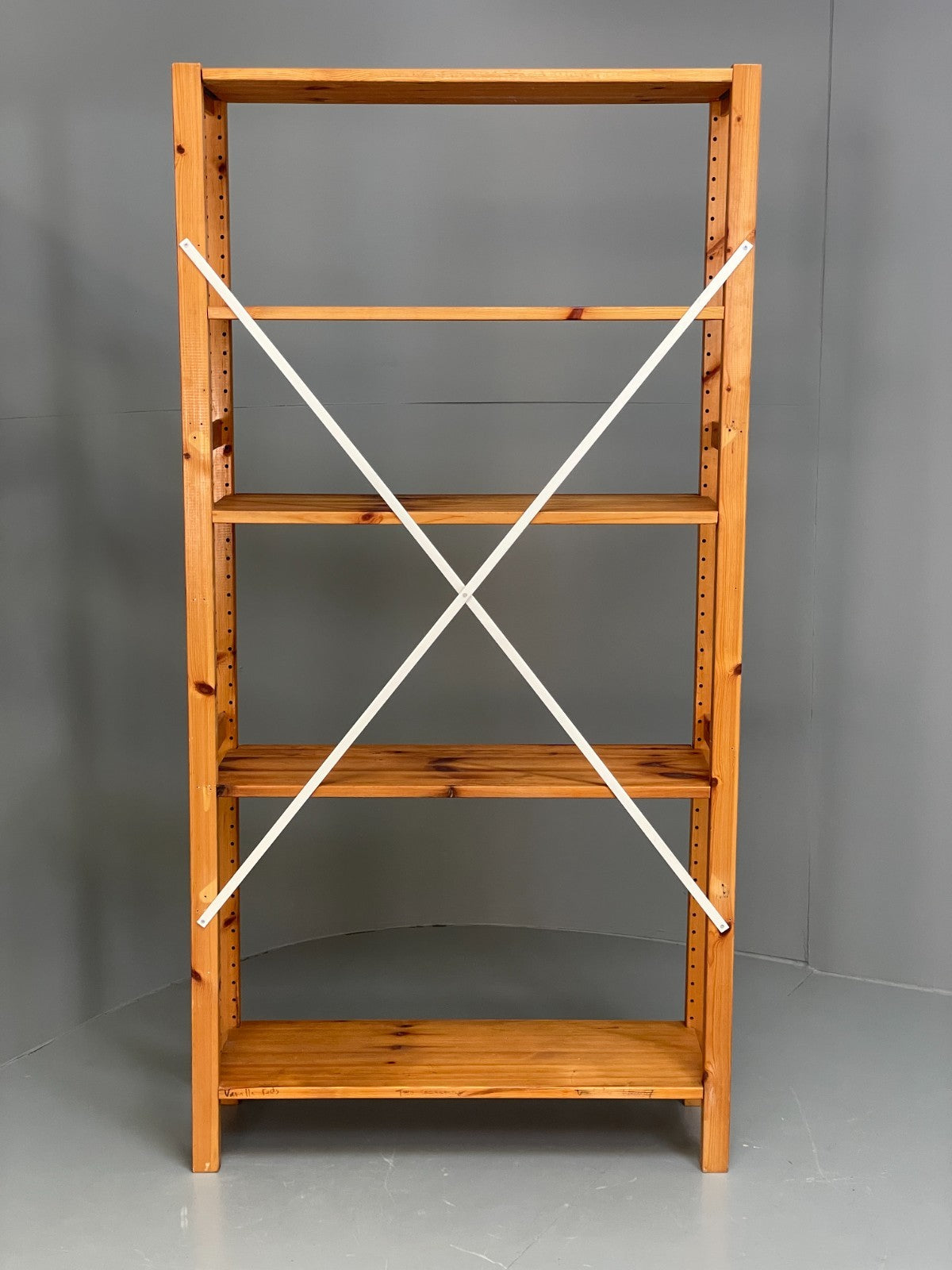 Pine Open Shelving Unit Adjustable Retro Scandi Solid EB11783 MWOO18