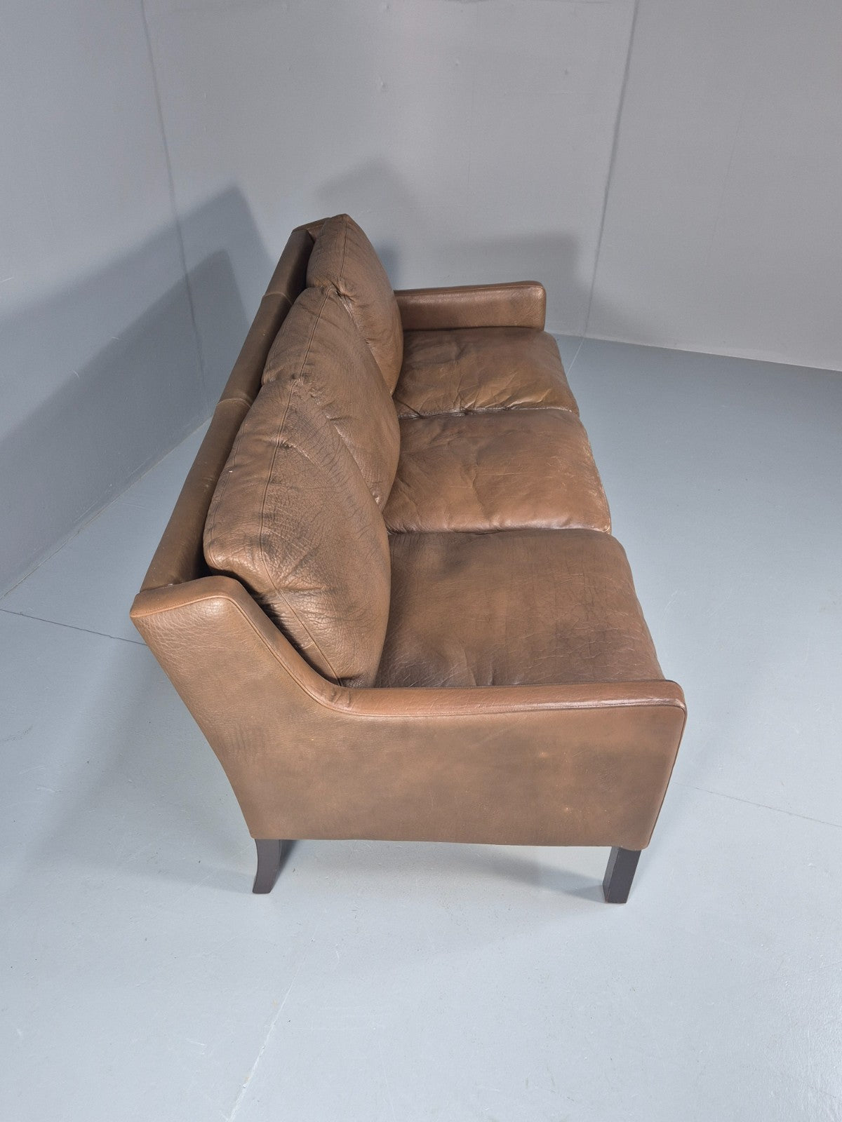 1970s Three Seater Danish Settee Vintage Mogensen Style Leather MCM EB10634 M3SS13