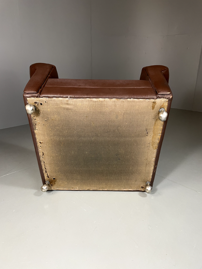 Danish Leather Lounge Chair Vintage 1970s Retro MCM EB5404 MNOR13