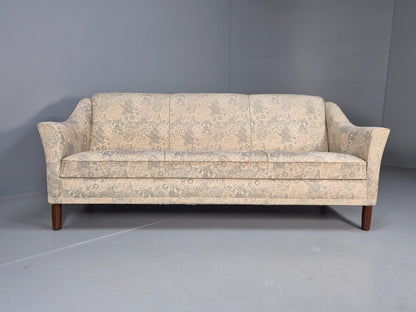 Vintage Danish Floral Upholstered 3 Seat Classic Mid Century Sofa EB9583 M3SS - UKDK FURNITURE