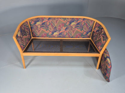 Vintage 2 Seater Sofa Curved Beech Frame Multicoloured 1980s Danish EB9290 M2SS - UKDK FURNITURE