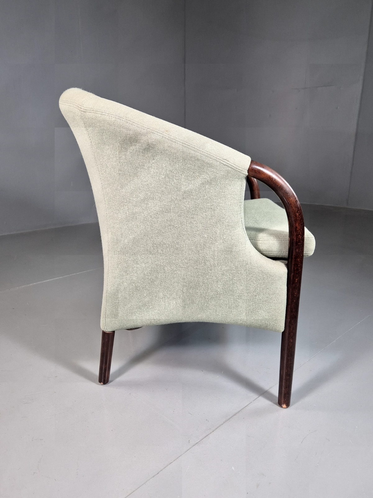 Vintage Danish Lounge Chair Green Faux Suede Stouby 1980s MCM Retro EB7185 MNOR10