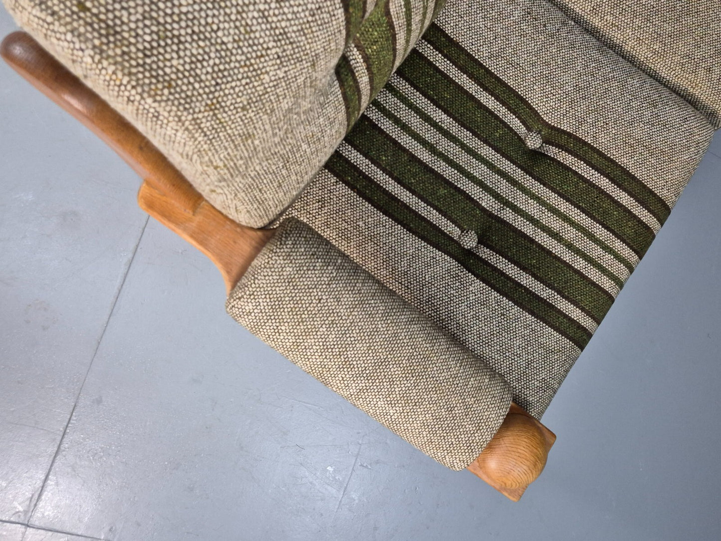 Vintage Kjearnulf Style 2 Seat Sofa 1970s Danish Oak and Wool EB9562 M2SS - UKDK FURNITURE