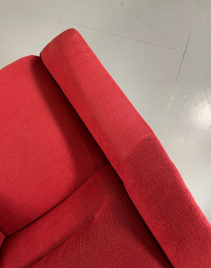 Mid Century Lounge Chair Scandinavian Red Wool Upholstery Vintage EB6423 MNOR8