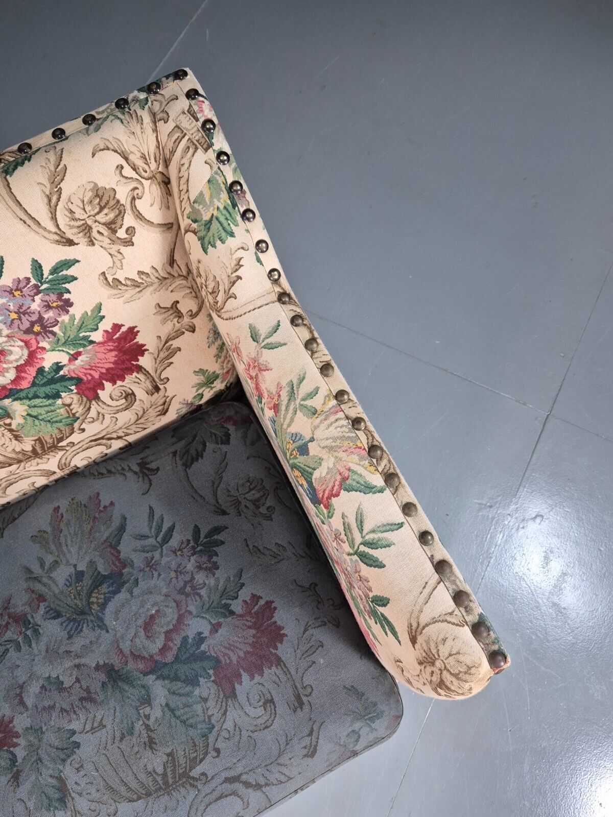 Vintage Danish Lounge Chair Floral Upholstery Retro 1950s EB7869 MNOR - UKDK FURNITURE