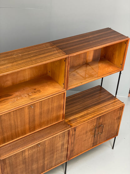 Mid Century Modular Wall Unit By Vanson Walnut 1950s Vintage EB9734 MWOO - UKDK FURNITURE
