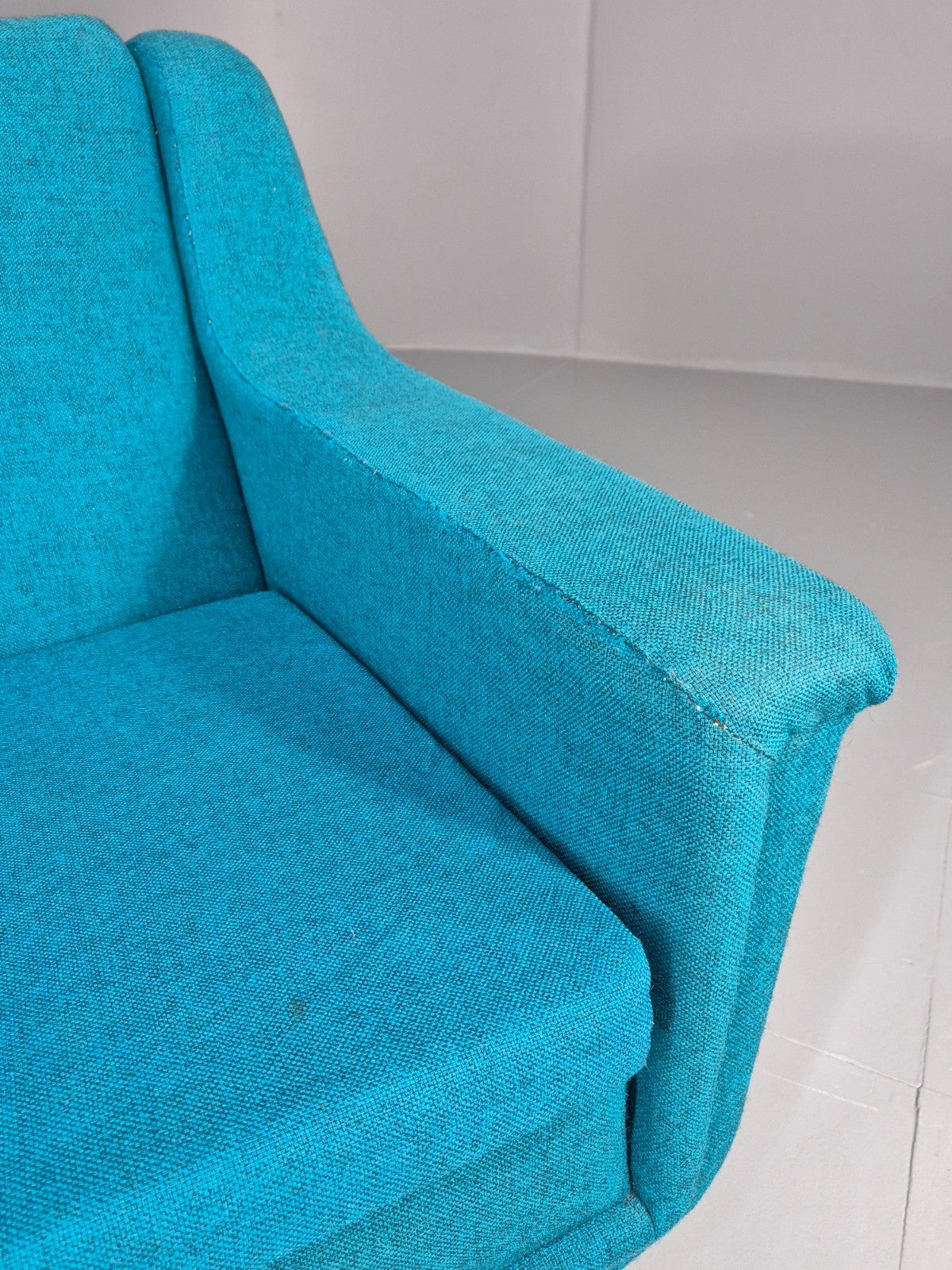 Vintage Swedish Lounge Chair 1960s Retro Dux Mid Century Blue Wool  EB11104 MNOR5