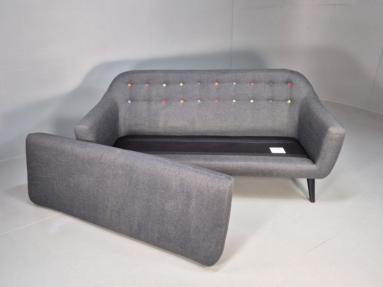 Vintage Made.Com Scandinavian style Sofa Charcoal Grey Retro EB8452 M3SS - UKDK FURNITURE