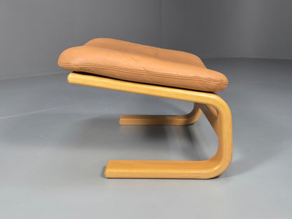 Vintage Danish Skippers Apollo Range Footstool Tan Leather Retro EB9783 MFOO - UKDK FURNITURE