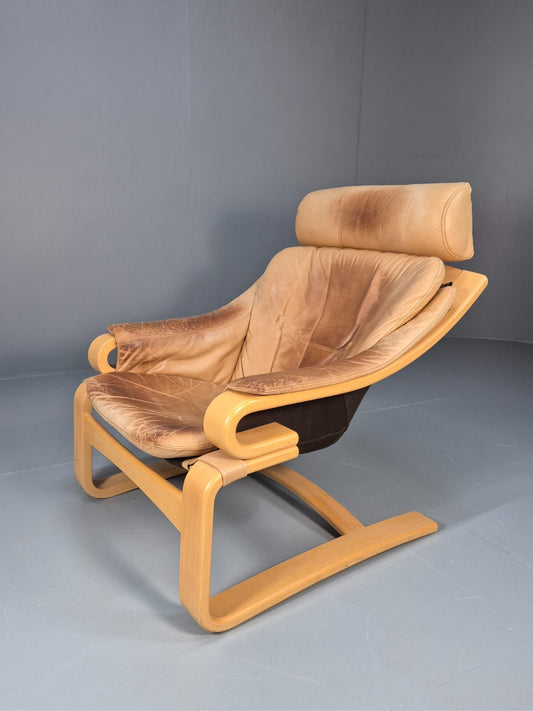 Vintage Danish Skippers Bentwood and Leather Apollo Lounge Chair EB9268 MBEN - UKDK FURNITURE