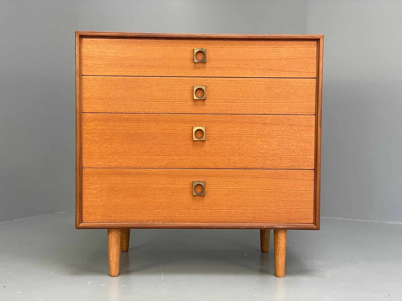 G Plan Teak Chest Of Drawers Vintage 1970s Brass Handles Felt Lined EB9762 MWOO - UKDK FURNITURE