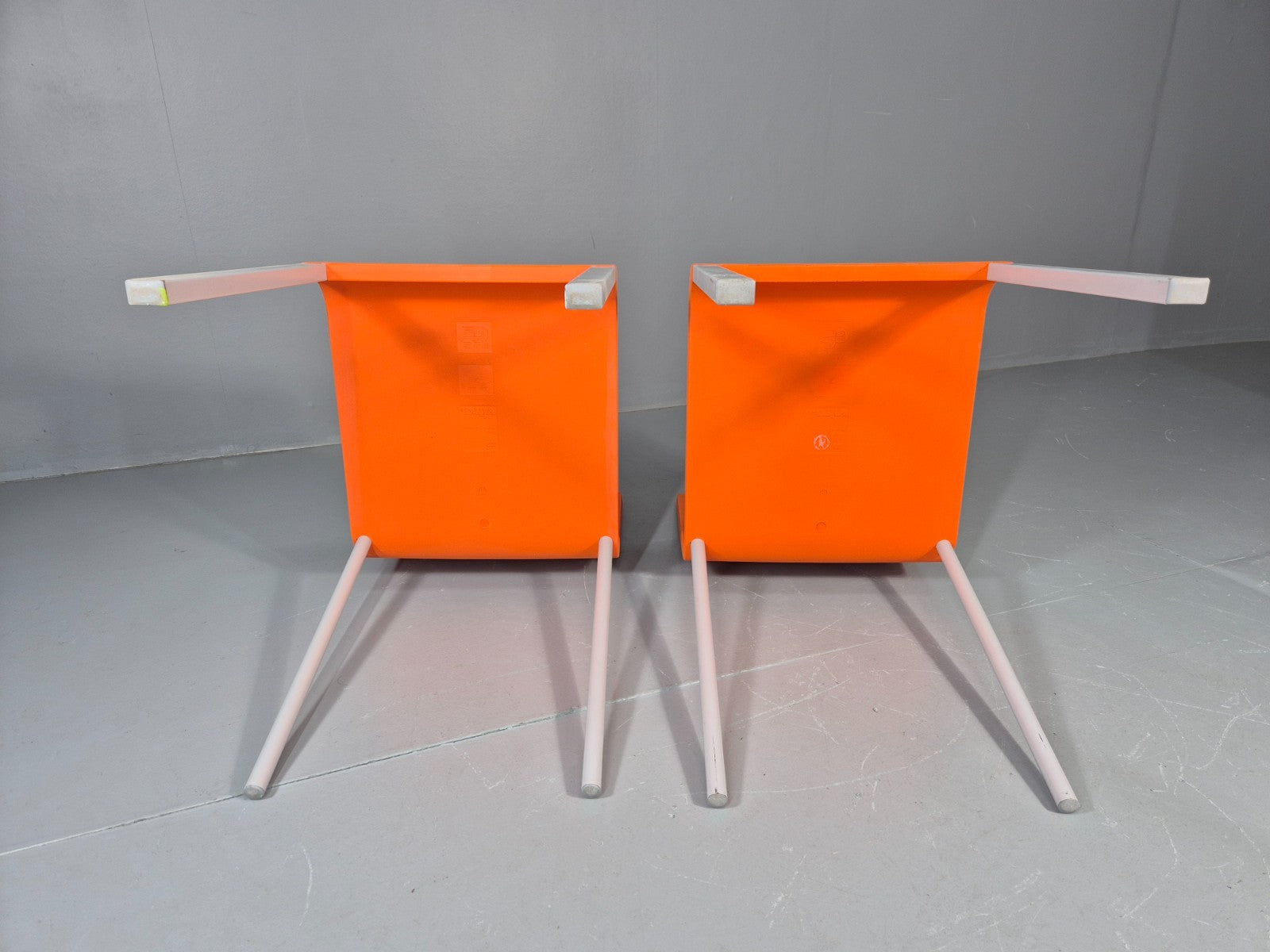 6 Orange Vitra Chairs By Maarten Van Severen Model .03 1990s EB11731 MDIN9