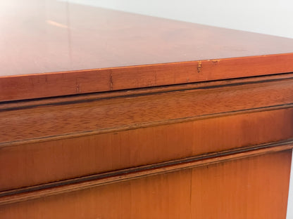 Vintage Regency Style Sideboard 1960s Cherry Wood Shelving Brass EB11505 MWOO16