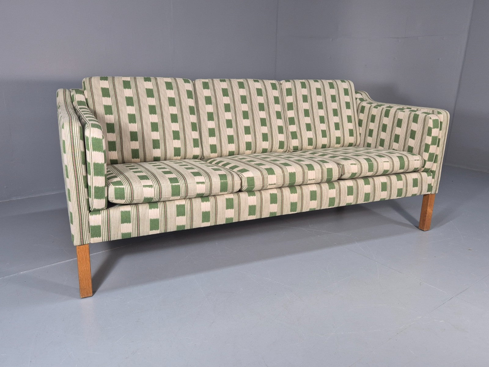 Mid Century Three Seater Sofa Danish Lost and Found Upholstery MCM EB10971 M3SS1