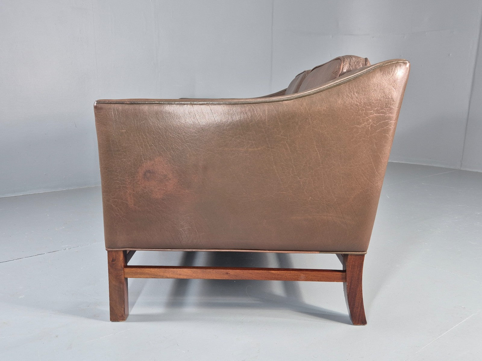 Vintage Danish 2 Seat Sofa Gunnar Grandt Design Brown Buffalo Hide EB9905 M2SS19