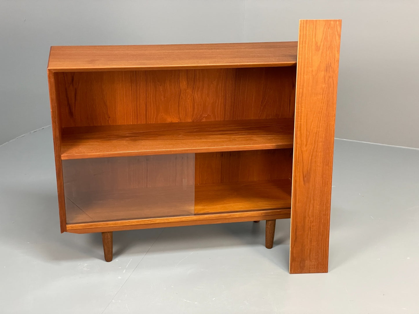 Vintage Danish Teak Bookcase By Svend Aage Rasmussen Glass Doors EB10942 MWOO7
