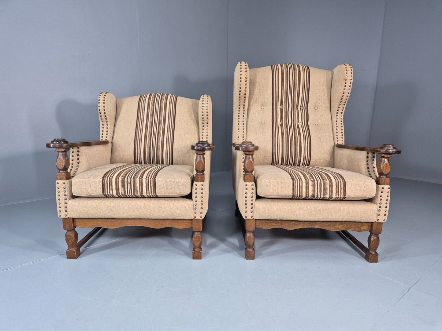 2 Retro Lounge Chairs Danish 1970s Design Kjaernulf Stylings  EB10781 VCLO1