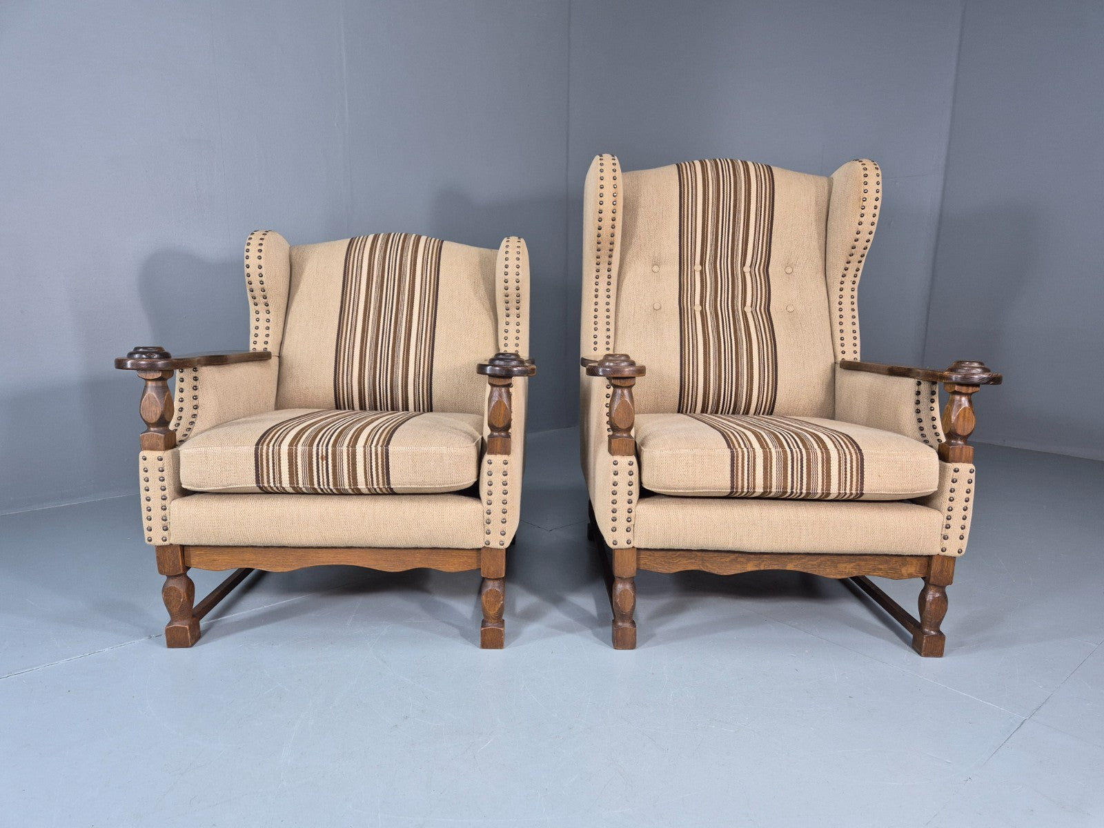 2 Retro Lounge Chairs Danish 1970s Design Kjaernulf Stylings  EB10781 VCLO1