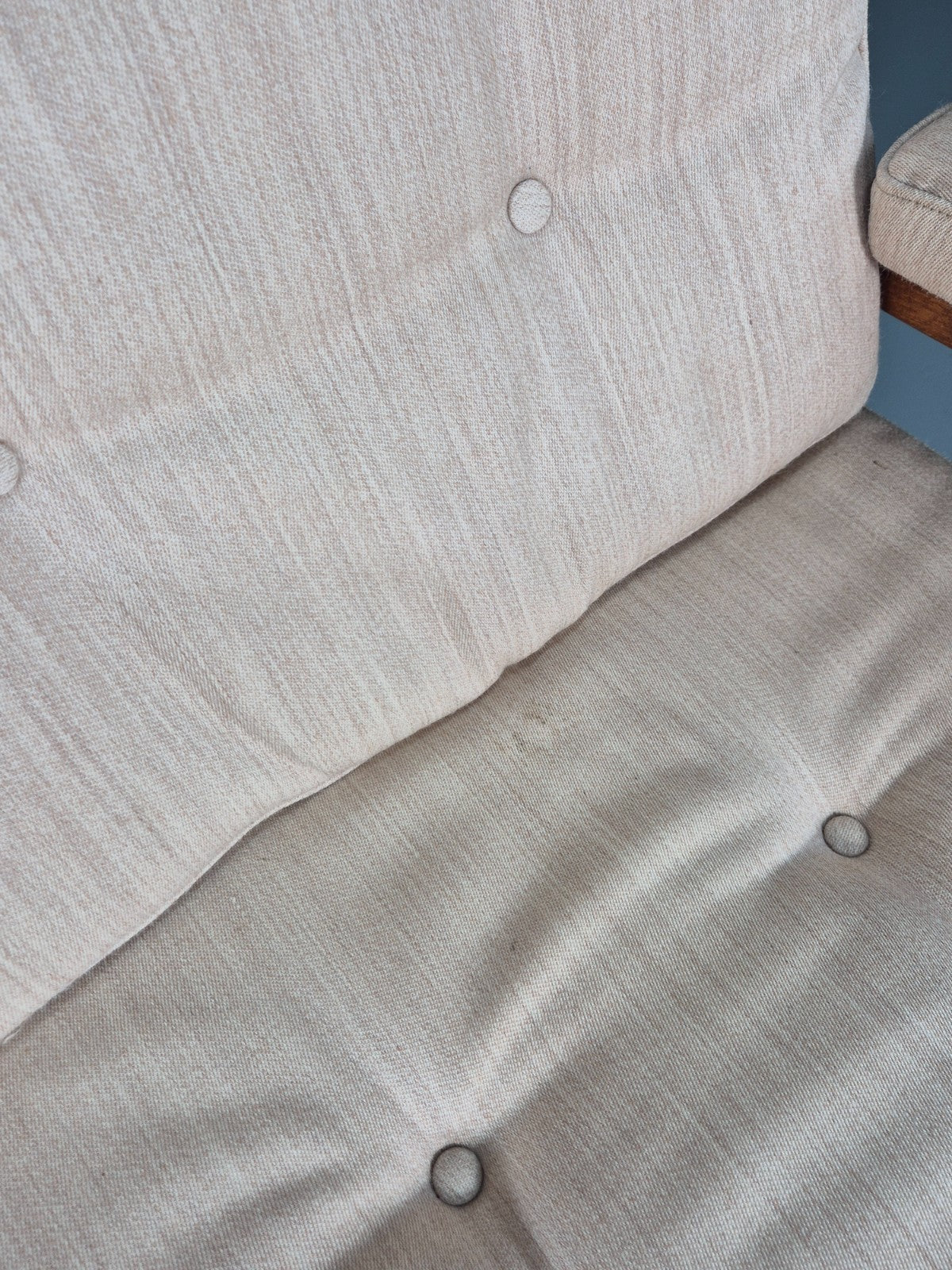 Vintage Gotte Lounge Chair 1970s Swedish Cream Cloth Retro MCM EB11332 MNOR15