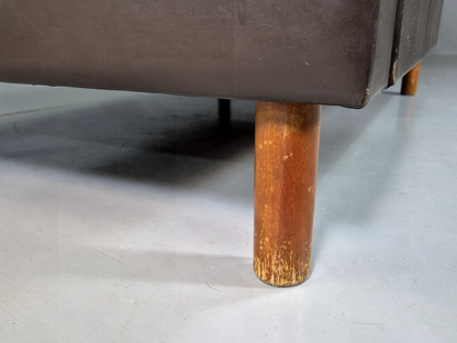 2 Seat Sofa Vintage Danish Brown Leather 1970s Retro MCM EB7314 M2SS17