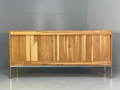 Modern Solid Oak Sideboard Ligna By Ethnicraft Steel Base EB9836 MWOO - UKDK FURNITURE