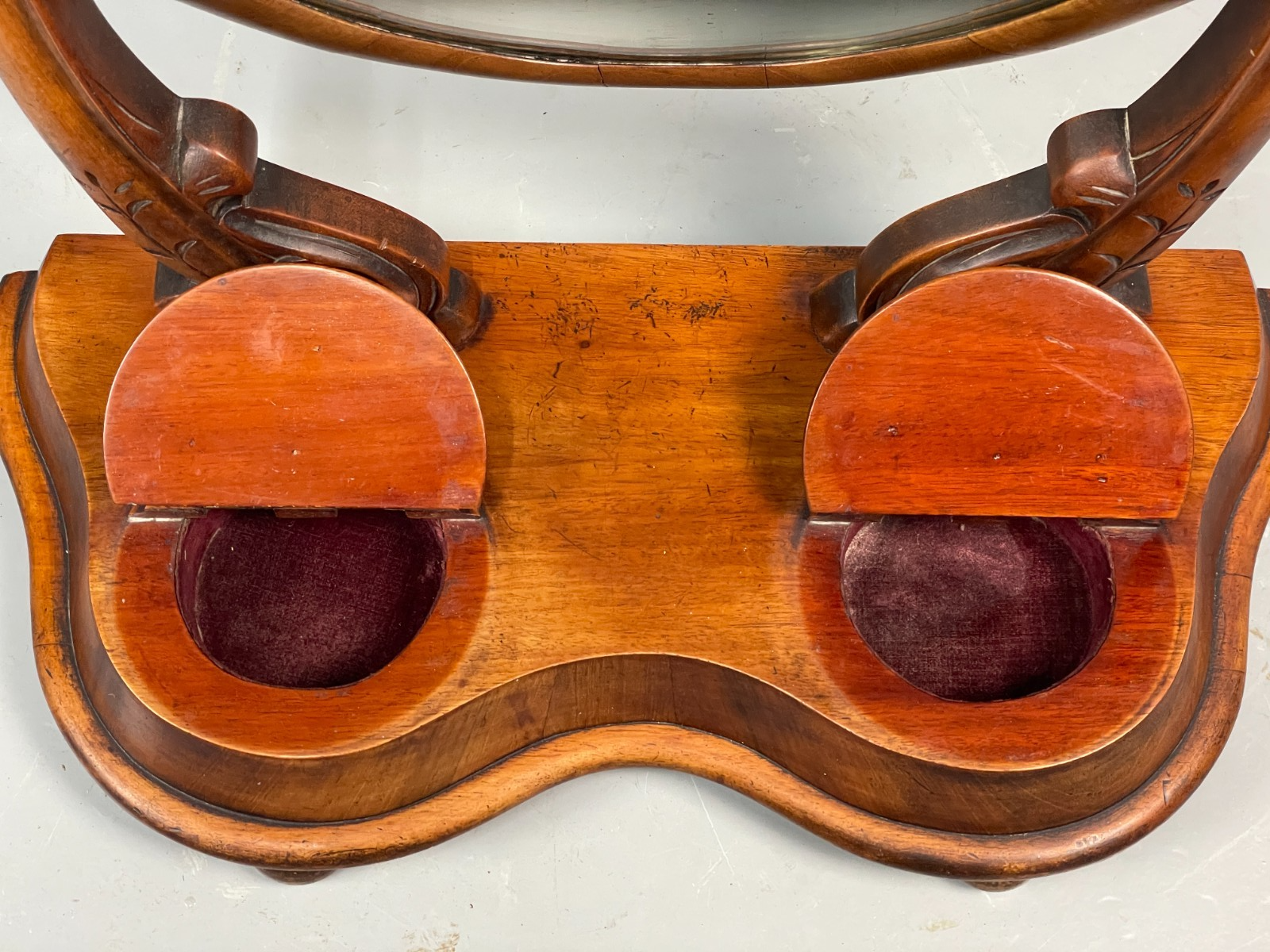 Antique Walnut Swing Mirror Victorian With Trinket Compartments EB11553 MWOO10
