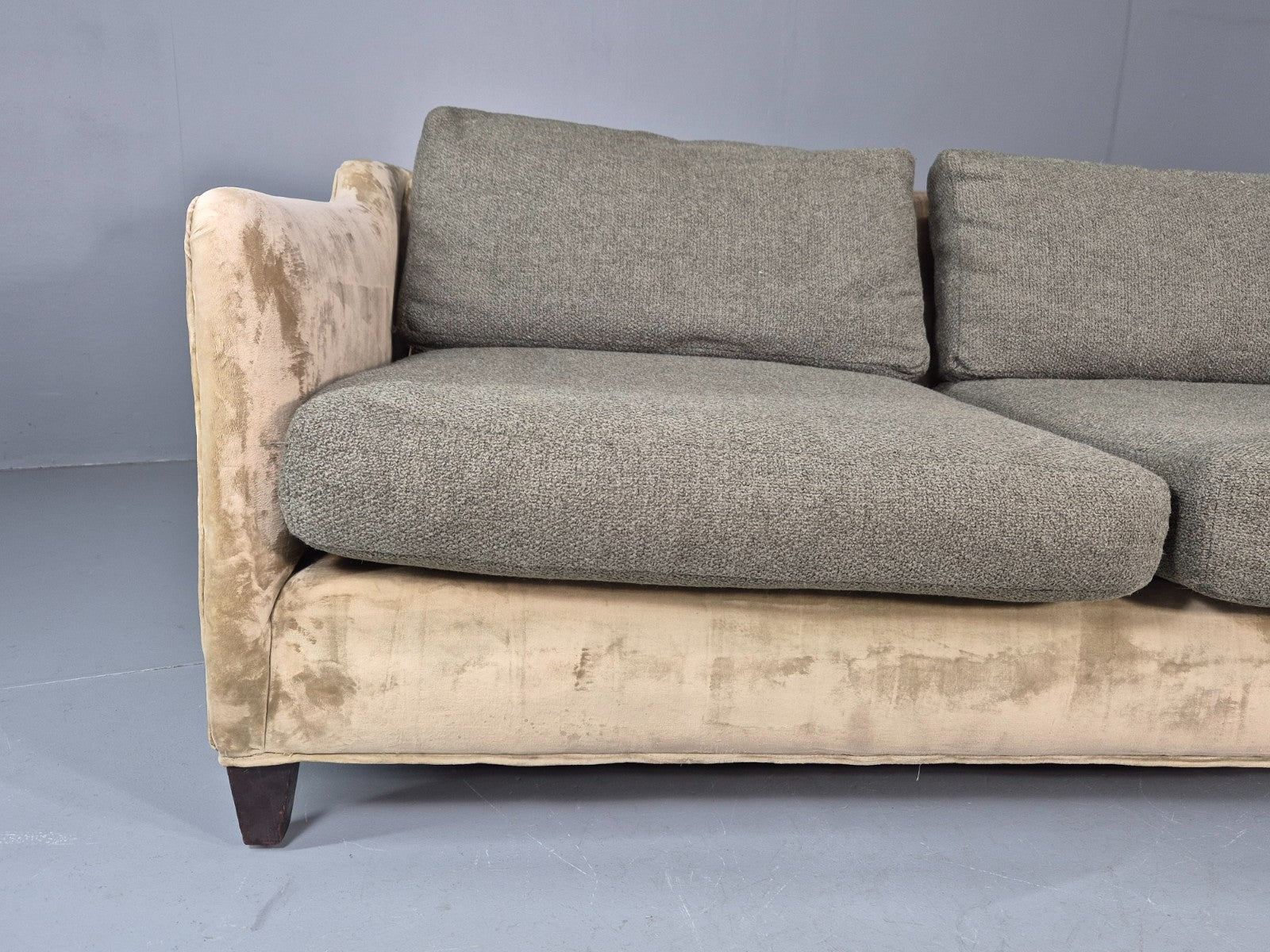Vintage 4 Seater Settee Velvet and Wool Upholstery Modern Design EB11669 M4SS2