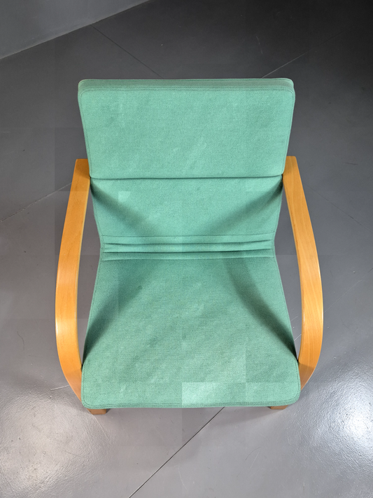 Vintage Danish Lounge Chair Mint Wool Bentwood 1980s Retro EB7352 MBEN - UKDK FURNITURE