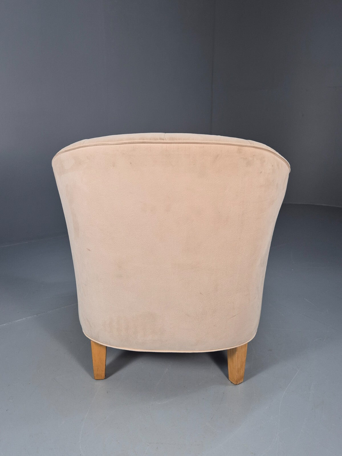 Mordern Danish Cream Faux Suede Tub Chair Beech Legs EB9308 MNOR - UKDK FURNITURE