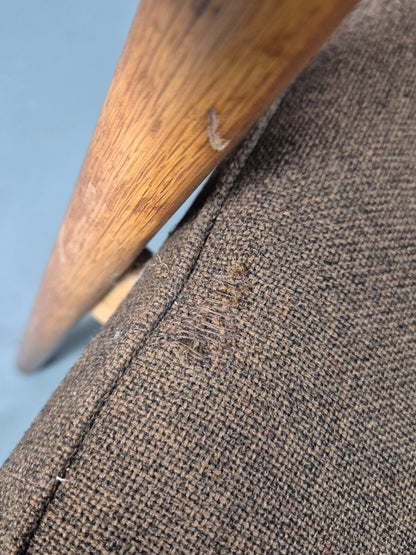 Vintage Danish Elbow Chair Green Wool Oak Frame Hong Stolefabrik MCM EB8485 MDIN - UKDK FURNITURE