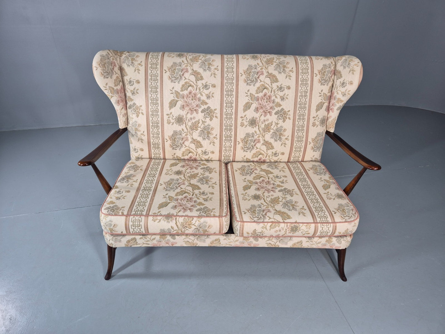 Vintage Ercol 2 Seater Sofa 1960s Floral Cotton Retro MCM EB11706 M2SS2