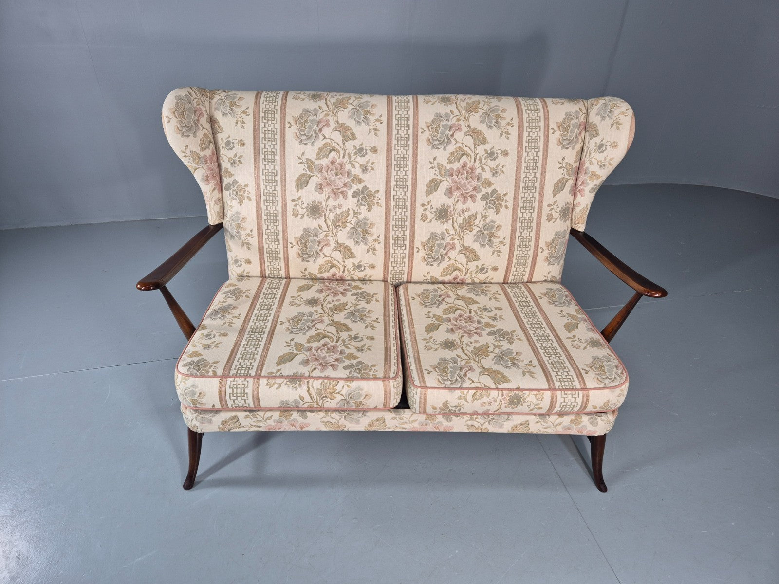 Vintage Ercol 2 Seater Sofa 1960s Floral Cotton Retro MCM EB11706 M2SS2