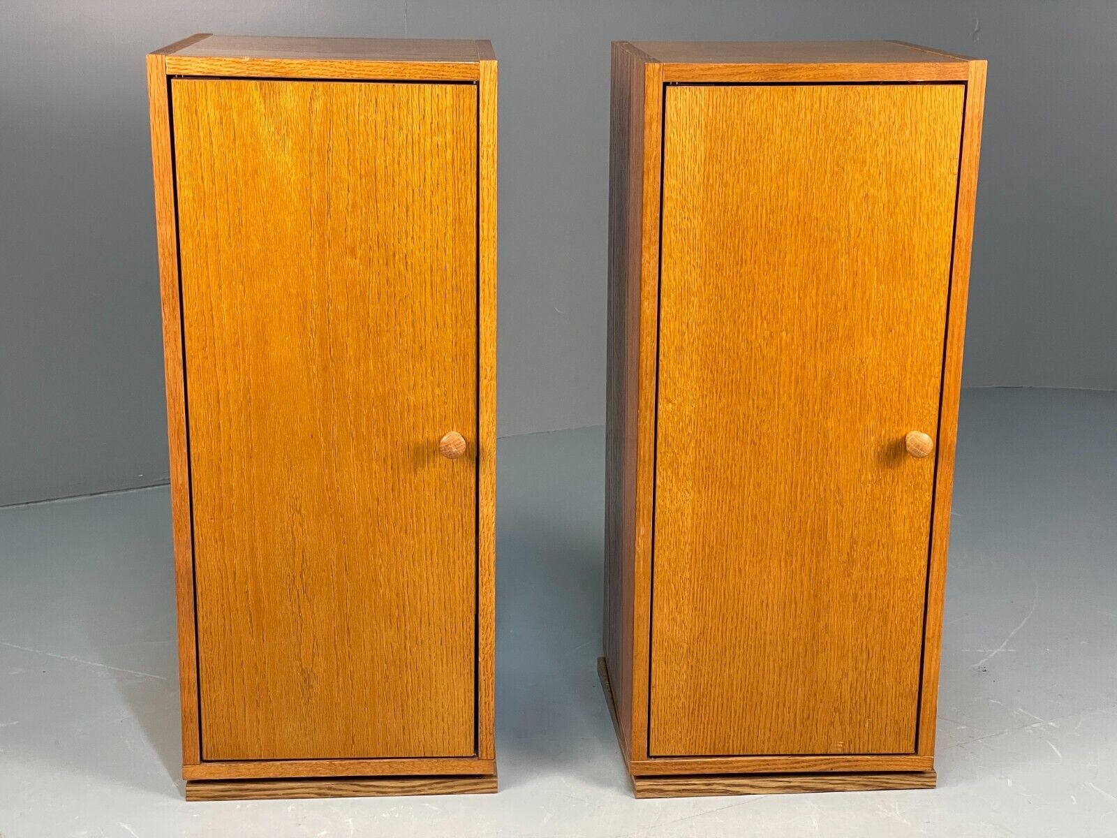 Pair Of Vintage Oak And Melamine Rotating Bedside Units EB8671 MWOO - UKDK FURNITURE