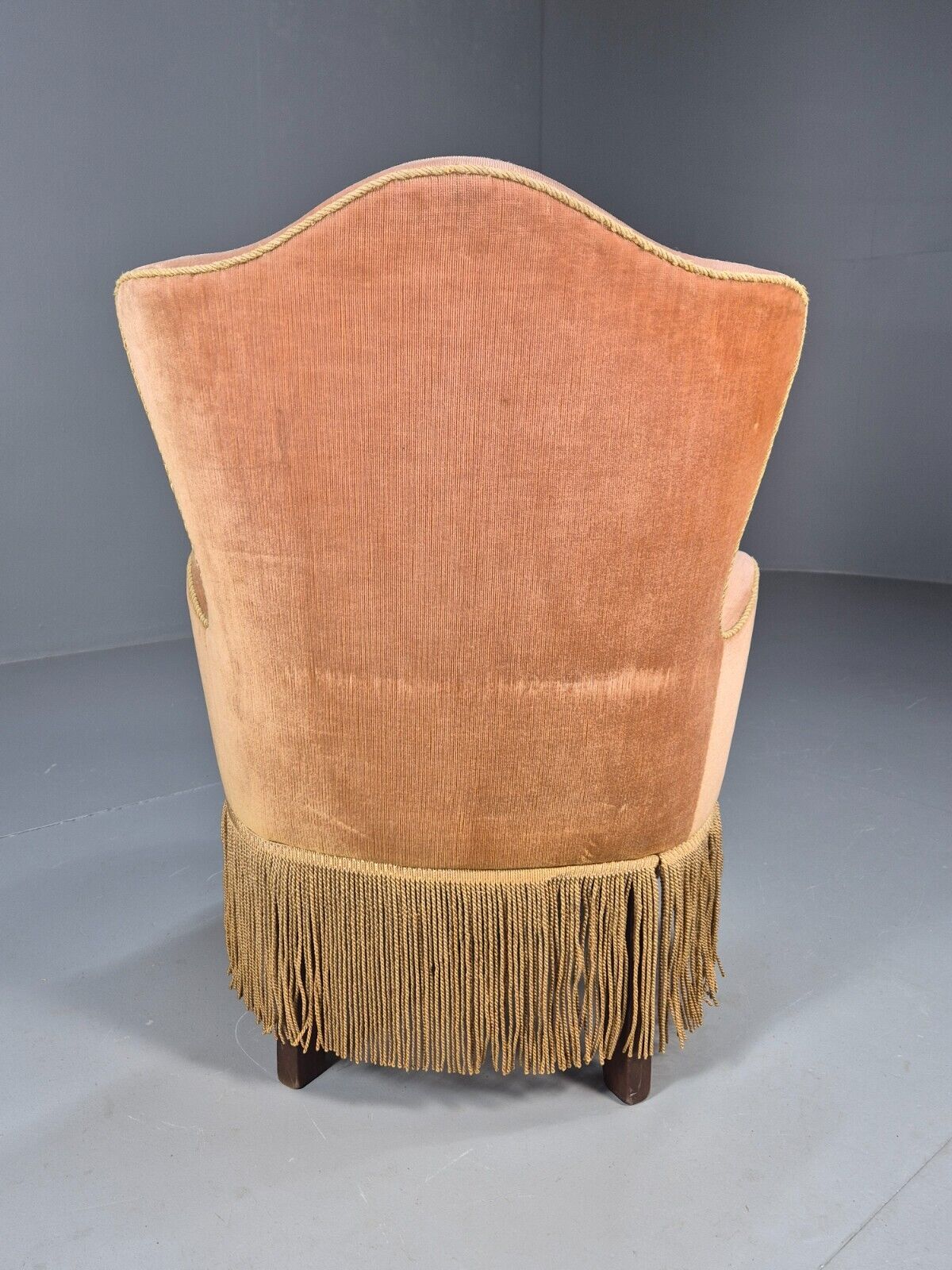 Vintage Danish Lounge Chair Gold Velour 1930s Boudoir Suite EB8978 VCLO - UKDK FURNITURE