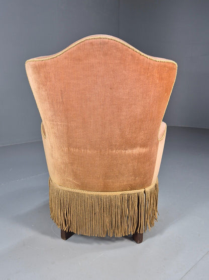 Vintage Danish Lounge Chair Gold Velour 1930s Boudoir Suite EB8978 VCLO - UKDK FURNITURE