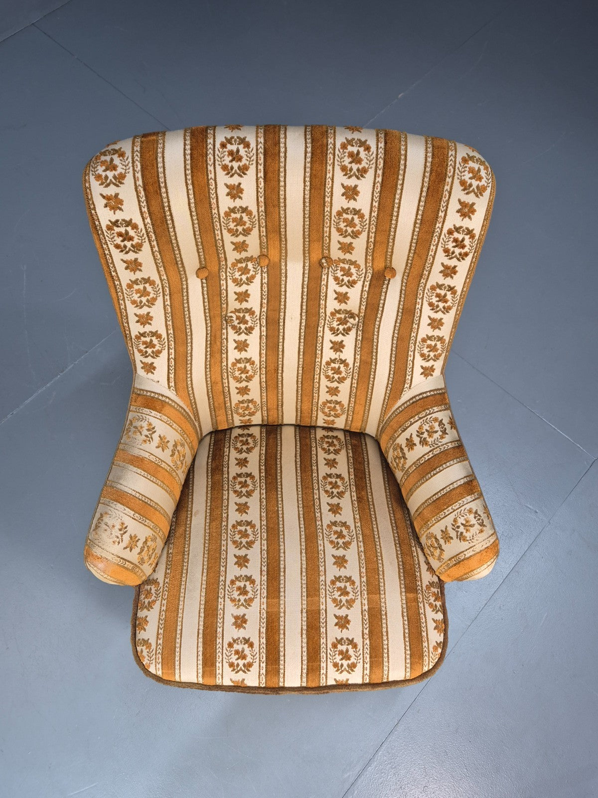 Retro Tub Lounge Chair Vintage Denmark 1960s Orange and Cream  EB10735 VCLO6