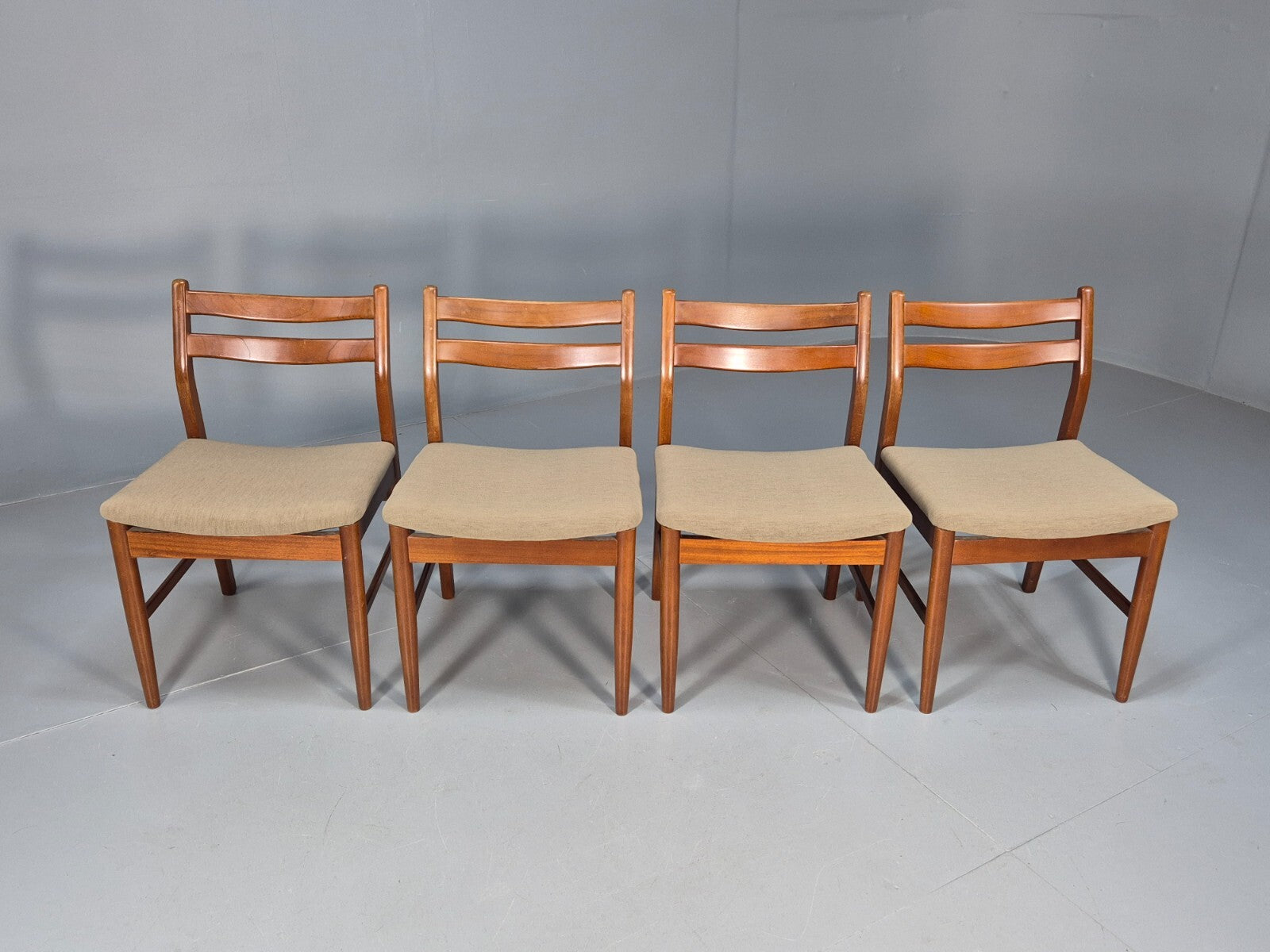 4 Danish Style Teak Dining Chairs Mid Century 1960s Retro MCM EB9694 MDIN - UKDK FURNITURE