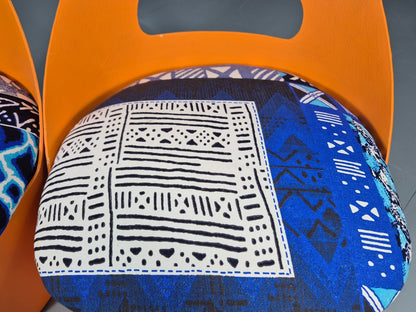 2 Vintage Retro Curved Plywood Chairs Orange 1970s Holdaway Style EB10929 MNOR14