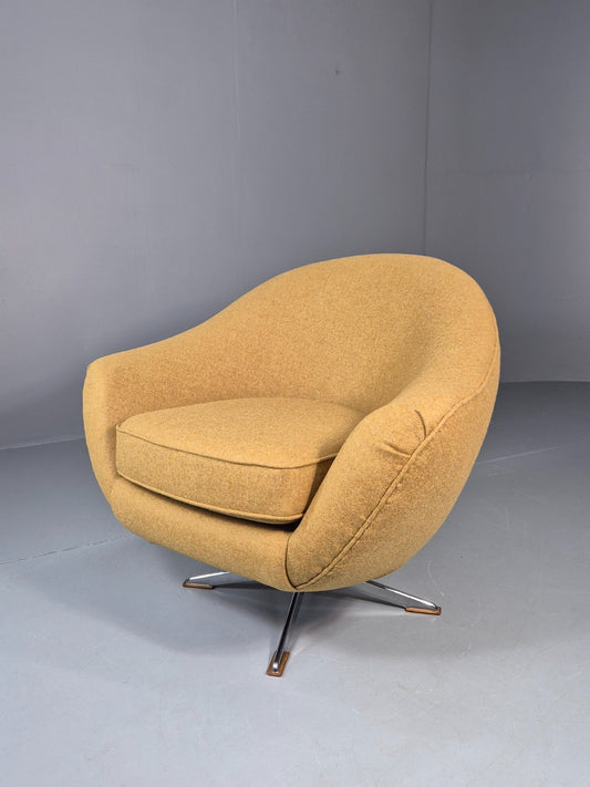 Retro Bucket Chair 1960 Sweden New Upholstery Mid Century Vintage EB11262 MSWI0