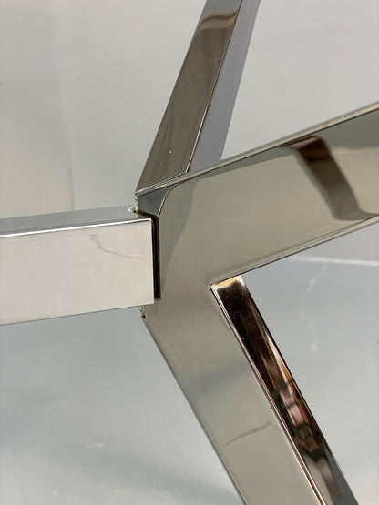 Glass & Chrome Dining Table By Calligaris Modern Minimal Design EB10357 MWOO15