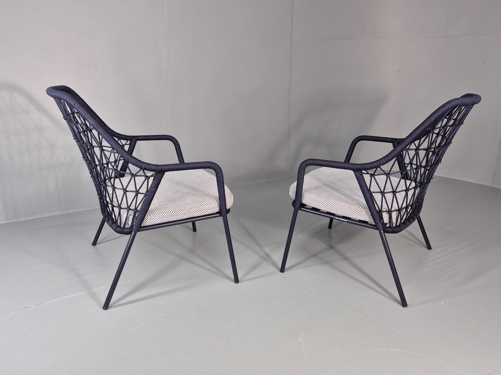 2 Pedrali Panarea 3679 Chairs Blue and Grey Modern Design EB11429 MNOR14